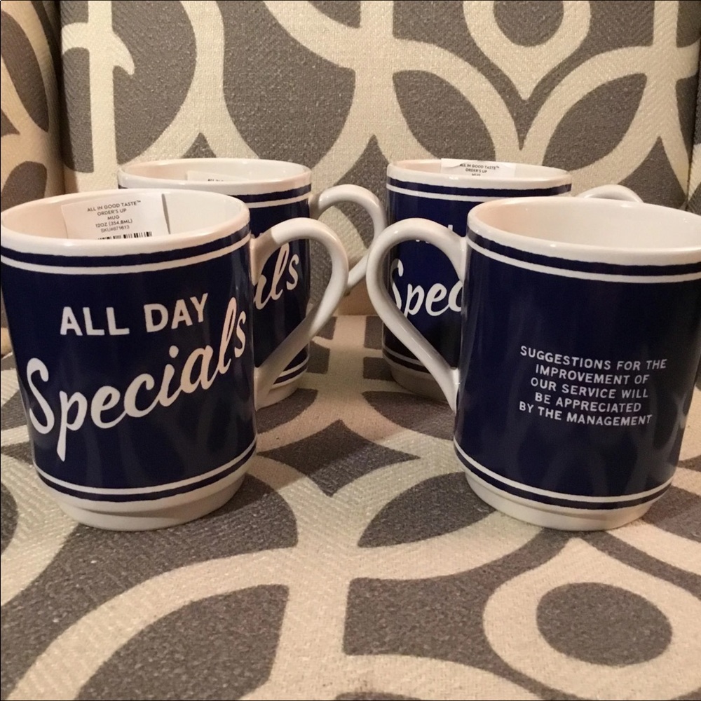 🎈SOLD🎈Kate Spade ♠️ Orders Up Set of 4 Mugs - Picture 1 of 4